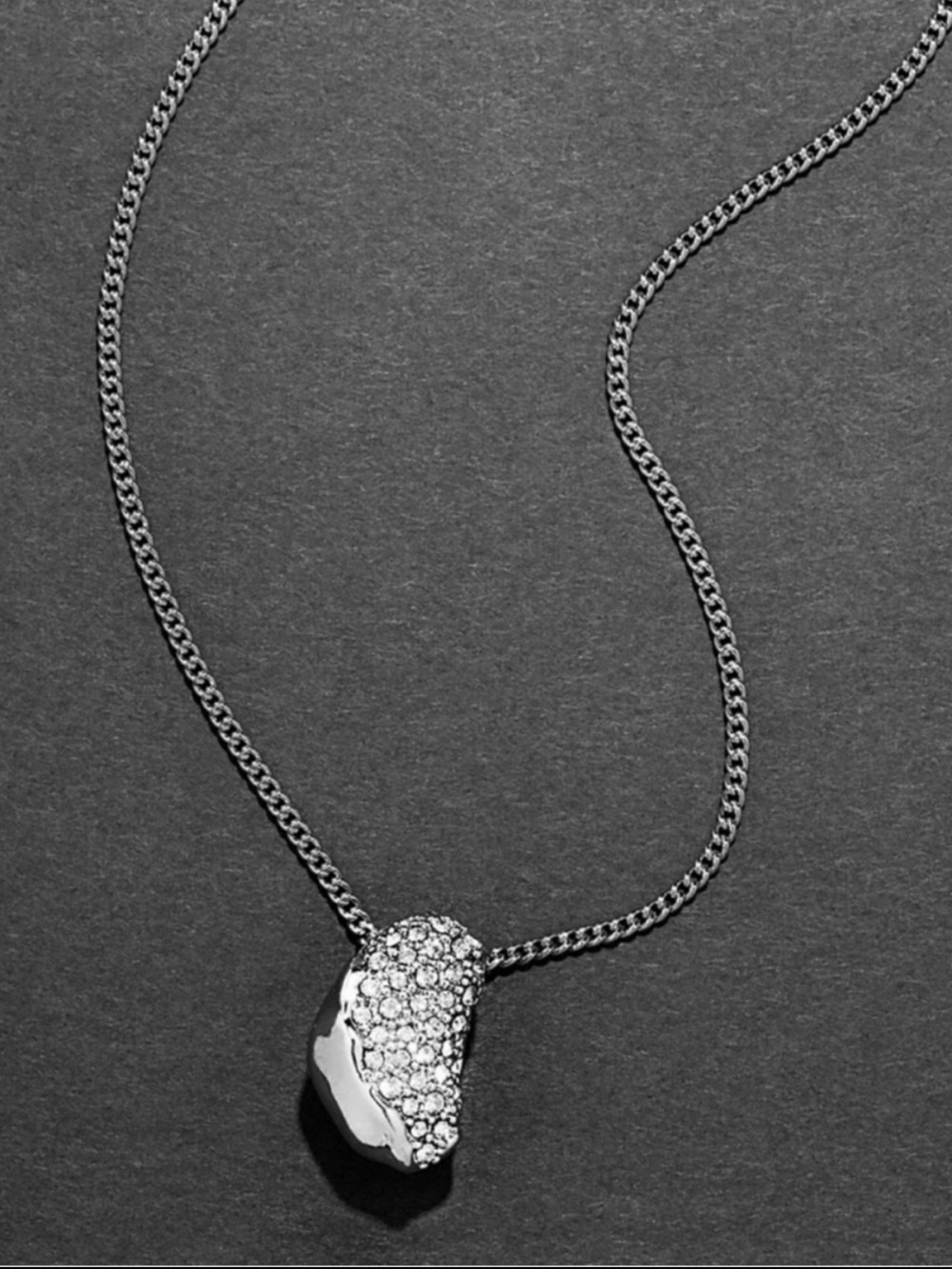 Alexis Bittar Silver Solanales Crystal Pebble Necklace